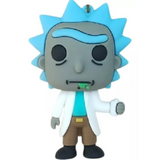 3D PVC Figure Keychain - Rick and Morty - Rick Sanchez Figure With Blue Strap