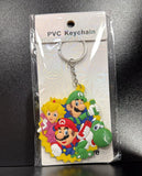 PVC Keychain - Super Mario - Mario, Luigi, Peach & Yoshi Group