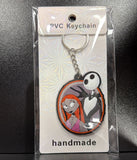 PVC Keychain - The Nightmare Before Christmas - Jack And Sally Oval Frame - foto real del paquete