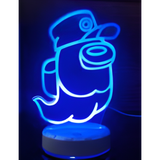 3D LED Night Light - Among Us - Ghost Crewmate with Hat