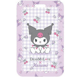 ID Card Badge Holder - Sanrio - Kuromi On Purple Gingham