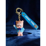 3D PVC Figure Keychain - Looney Tunes - Porky Pig Tipping Bowler Hat