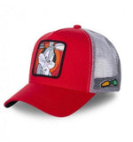 Baseball Cap - Looney Tunes - Bugs Bunny Red Crown Gray Mesh