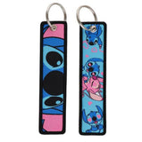 Embroidery Keychain - Lilo & Stitch - Stitch & Angel (Hearts)