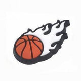 Crocs Charm - Basketball With White Flame Trailing Right