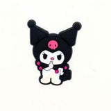 Crocs Charm - Sanrio - Kuromi Standing With Pink Skull Hood Looking Down