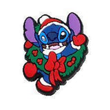 Crocs Charm - Lilo & Stitch - Stitch In Santa Hat Inside A Christmas Wreath