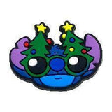 Crocs Charm - Lilo & Stitch - Stitch Wearing Christmas Tree Glasses