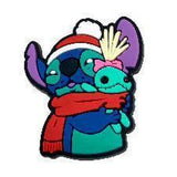 Crocs Charm - Lilo & Stitch - Stitch In Scarf And Santa Hat Holding Scrump