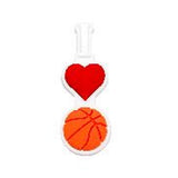 Crocs Charm - Heart Above Basketball