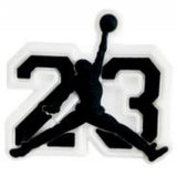 Crocs Charm - Michael Jordan - Jumpman Logo With 23 Black On Clear