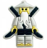 Crocs Charm - Lego Ninjago - Sensei Wu White Minifigure