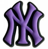 Crocs Charm - New York Yankees - Purple And Black NY Logo