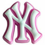 Crocs Charm - NY Yankees - Pink And White Interlocking NY Logo