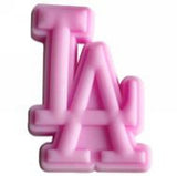 Crocs Charm - LA Dodgers - Pink Interlocking LA Logo Pastel Pink