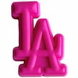 Crocs Charm - LA Dodgers - Pink Interlocking LA Logo Hot Magenta