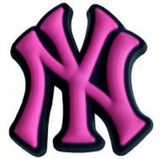 Crocs Charm - NY Yankees - Pink Interlocking NY Logo