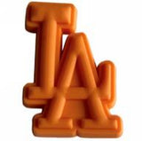 Crocs Charm - LA Dodgers - Orange Interlocking LA Logo Solid No Outline