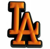 Crocs Charm - LA Dodgers - Orange Interlocking LA Logo Black Outline