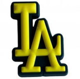 Crocs Charm - MLB - Yellow LA Dodgers Logo Black Outline