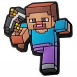 Crocs Charm - Minecraft - Steve Lunging Pickaxe Purple Pants