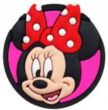 Shoe Charm - Mickey Mouse & Friends - Minnie Mouse Face In Pink Circle