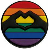 Crocs Charm - Hands Making Heart Over Rainbow