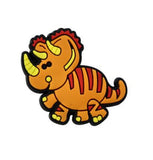 Crocs Charm - Orange Triceratops With Red Stripes