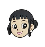 Crocs Charm - Smiling Girl With Black Hair Bun
