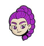 Crocs Charm - Chibi Girl Head With Purple Braided Hair