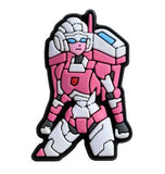 Crocs Charm - Transformers - Pink And White Robot Arcee
