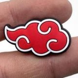 Crocs Charm - Naruto - Akatsuki Red Cloud Small White-Black Outline