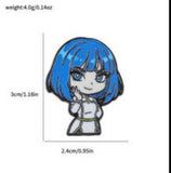 Enamel Pin - Blue Bob-hair Chibi Girl