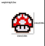 Enamel Pin - Nintendo Mario - Super Mushroom Red White Spots Black Outline 8-bit