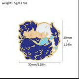 Enamel Pin - Studio Ghibli - Howl And Sophie Starry Blue Curled Sleeping