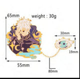Enamel Pin - Jujutsu Kaisen - Gojo Satoru Large Gold Chibi with Eye Charm Chain
