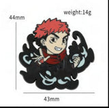 Enamel Pin - Jujutsu Kaisen - Yuji In Black Smoke With Size Labels