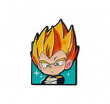 Enamel Pin - Dragon Ball - Vegeta Chibi Super Saiyan Teal Background