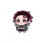 Enamel Pin - Demon Slayer - Tanjiro Kamado Chibi Checkered Haori Forehead Scar
