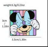 Enamel Pin - Mickey Mouse - Minnie Mouse Blue Bow Peeking Colorful