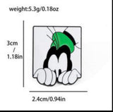 Enamel Pin - Mickey Mouse - Goofy Peeking Face Green Hat