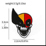 Enamel Pin - Marvel - Deadpool Wolverine Split Skull Face
