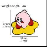 Enamel Pin - Kirby - Lying On Solid Yellow Star