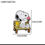 Enamel Pin - Peanuts - Snoopy And Woodstock On Bench