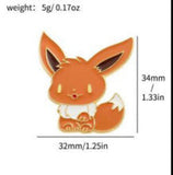 Enamel Pin - Pokémon - Eevee Brown Fox Front Sitting Blush