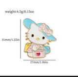 Enamel Pin - Hello Kitty - Blue Hat Floral Dress