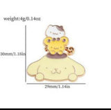Enamel Pin - Sanrio - Pompompurin With Hello Kitty On Top