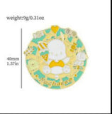 Enamel Pin - Sanrio - Pochacco Green Floral Wreath Frame