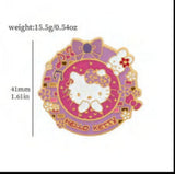 Enamel Pin - Hello Kitty - Pink Floral Wreath Circular