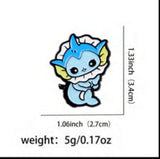 Enamel Pin - Pokémon - Vaporeon Chibi Standing Crystal Frame